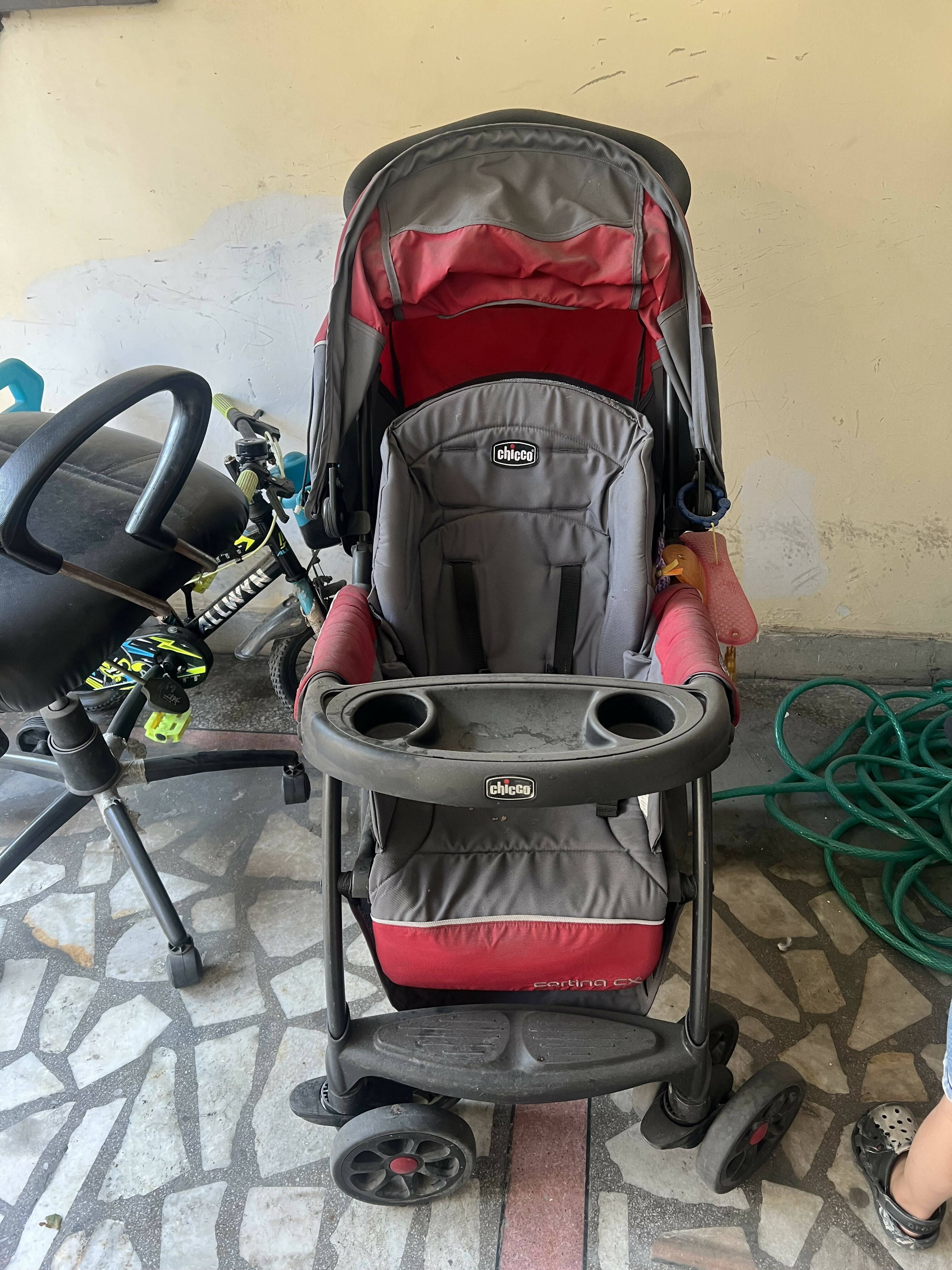 CHICCO Cortina Stroller/Pram, Red & grey