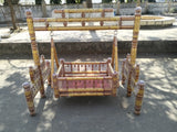 Wooden Pure Teak Wood Big Cradle With Parna