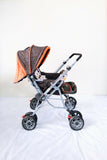 LUVLAP SUNSHINE Baby Stroller Foldable Lightweight Travel Pram Compact, orange