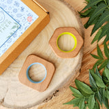 Explore shapes and soothe gums with Babycov's Cute Neem Wood Teethers - natural comfort for safe and playful chewing!