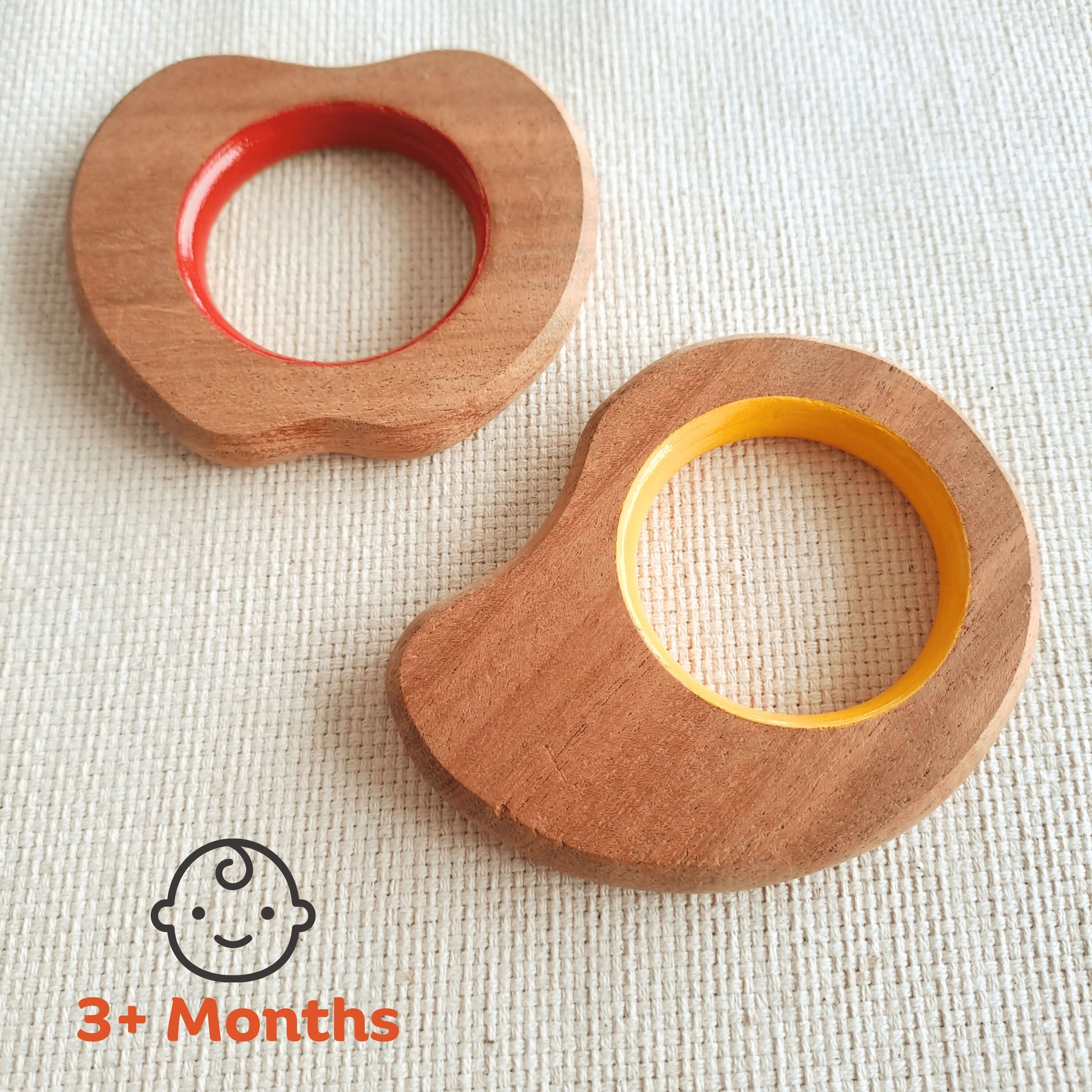 Explore shapes and soothe gums with Babycov's Cute Neem Wood Teethers - natural comfort for safe and playful chewing!