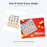 iLearnNGrow I Am Learning Math Wooden Number and Operator Board Game featuring numbers and mathematical symbols for hands-on learning, designed to encourage number recognition, basic arithmetic and problem-solving skills.