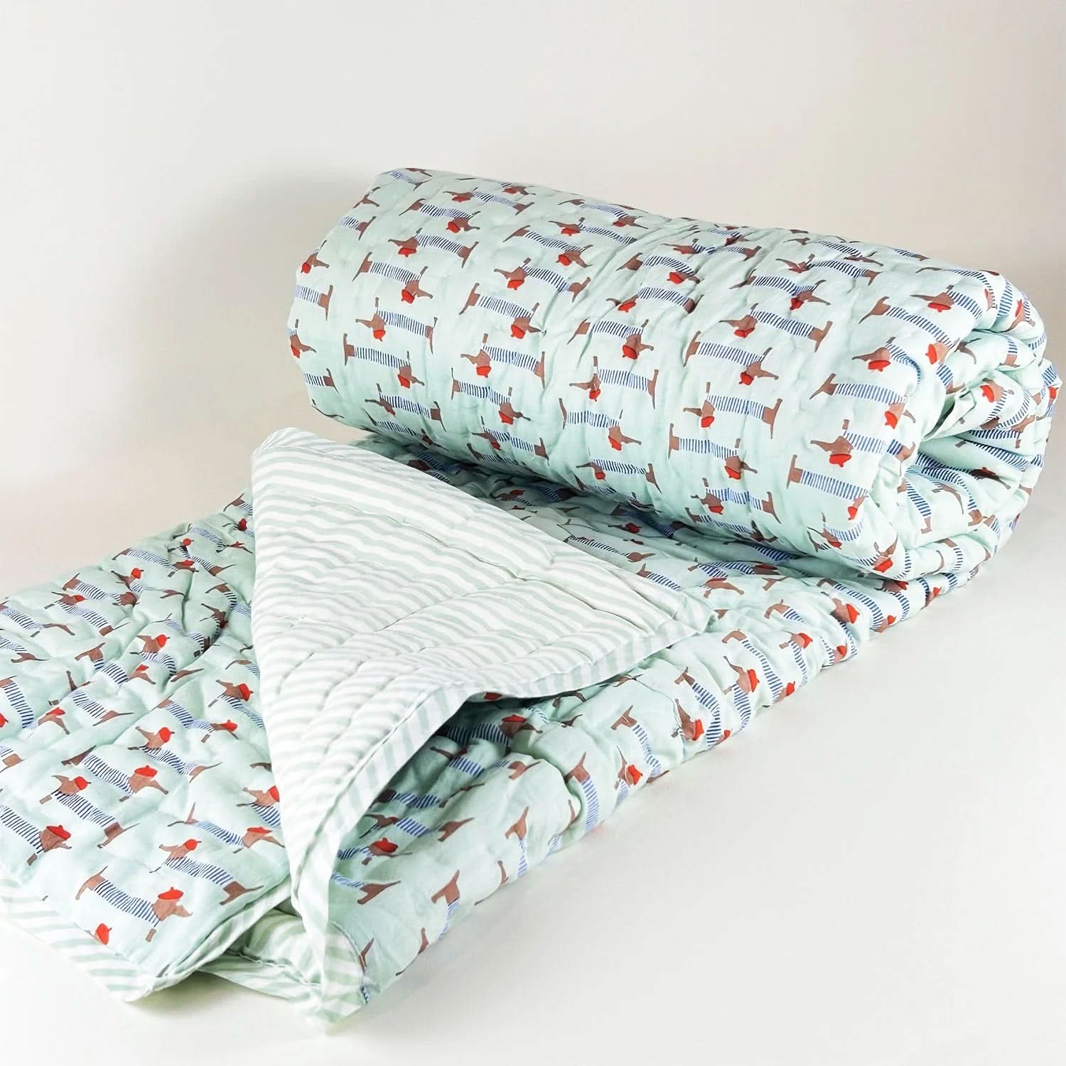 Cute Animal Kids Single Quilt | Double Sided | 40x60 Inches - PyaraBaby