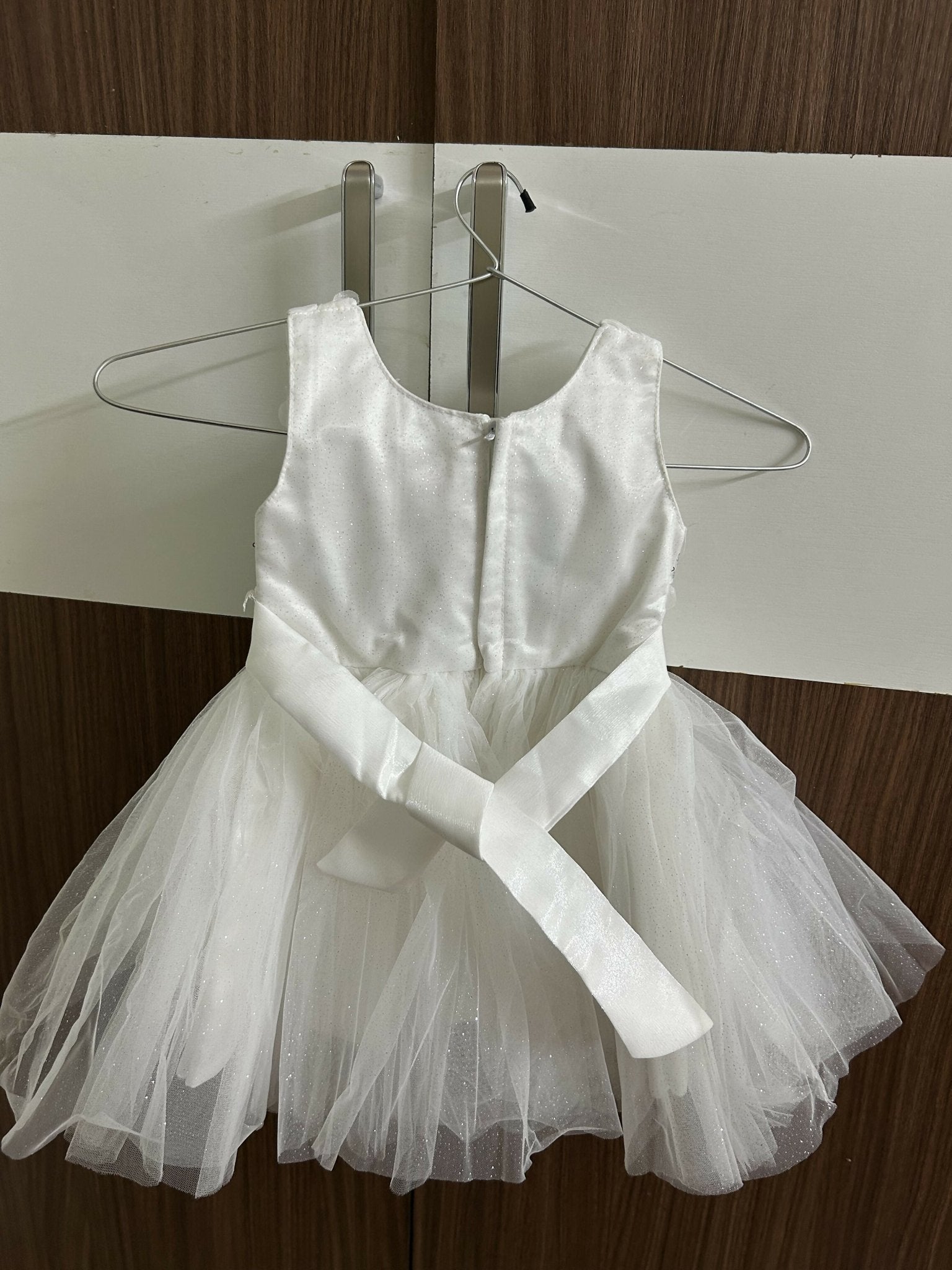 White dress with a sheer overlay