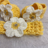 Crochet Baby Girl Shoes/Sandals & Headband