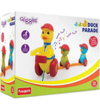 Giggles duck parade toy, pull-along drum toy, walking toys for 1 year old, preschool musical toy, interactive pull toy for toddlers, Giggles infant toys