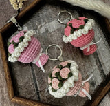 Crochet Flower Bouquet Keychain
