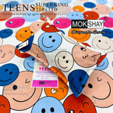 Mokshay Kids Bedsheet Set with smiley face design on a white background