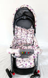 HAPPY KID Baby Stroller/Pram Grey Pink Purple Recline Canopy Foldable