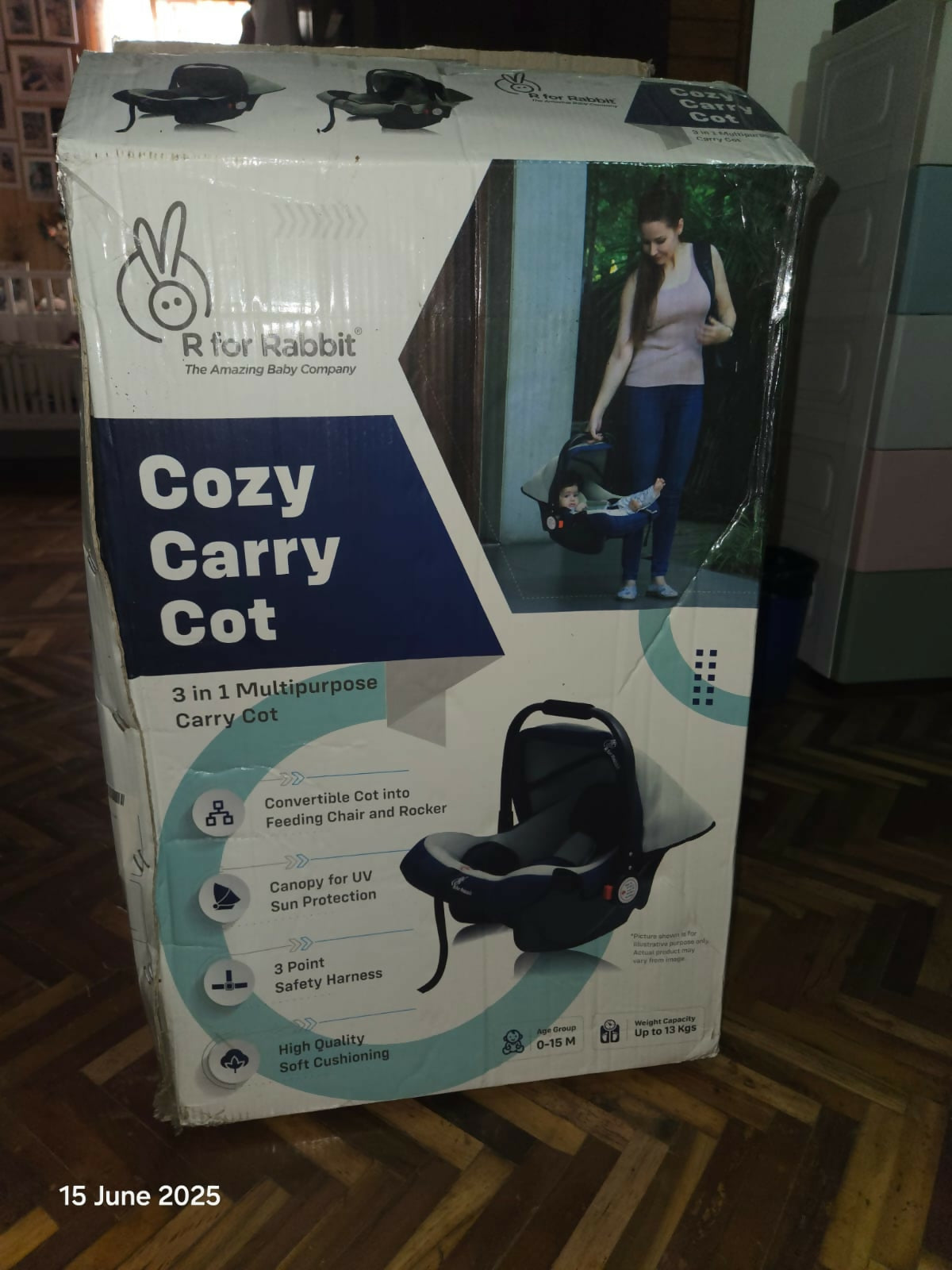 R FOR RABBIT 3-in-1 Multipurpose Carry Cot