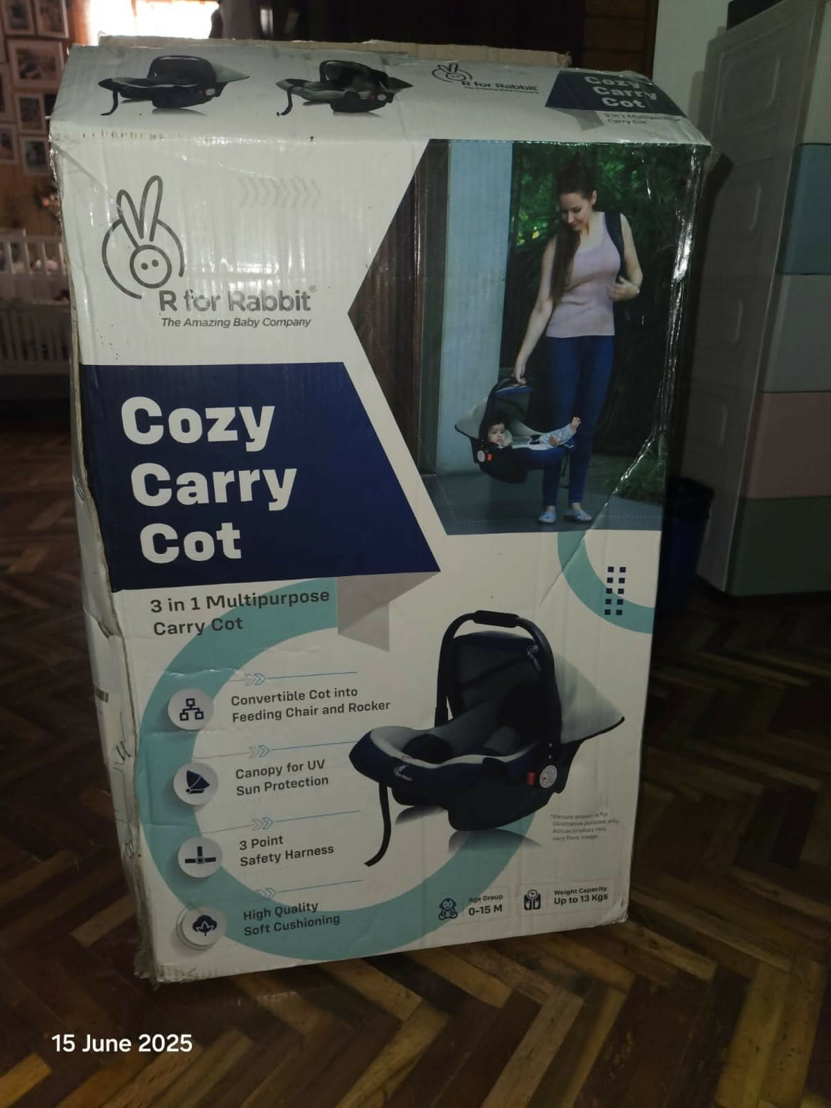 R FOR RABBIT 3-in-1 Multipurpose Carry Cot