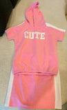 Shop now for the Pink T-shirt with Cap and Short Skirt set, offering comfort, style, and adorable charm for your baby’s everyday wear!