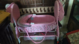BABYHUG Froggy Print Cradle with Mosquito Net & Swing Lock Function
