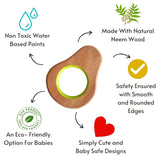 Explore shapes and soothe gums with Babycov's Cute Neem Wood Teethers - natural comfort for safe and playful chewing!