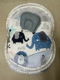 Babyhug Mattress Set with Mosquito Net Elephant Print - Multicolor