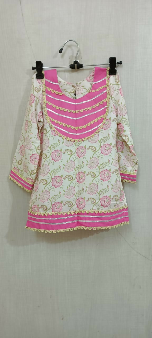 Dress your little darling in the Pink Floral Print Garara Set - a perfect blend of elegance and playfulness for her special occasions.