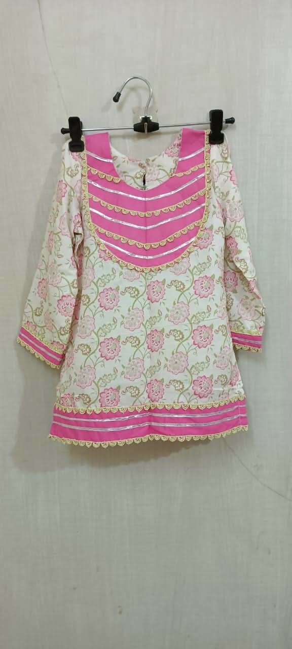 Dress your little darling in the Pink Floral Print Garara Set - a perfect blend of elegance and playfulness for her special occasions.
