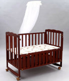BABYHUG MONTANA Wooden Cot/Crib cum Rocker with Mosquito Net
