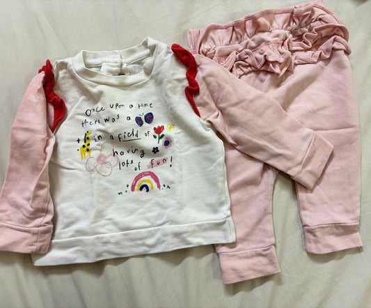 MOTHERCARE cotton jogger set – soft, stylish, and comfortable outfit for babies up to 6 months.