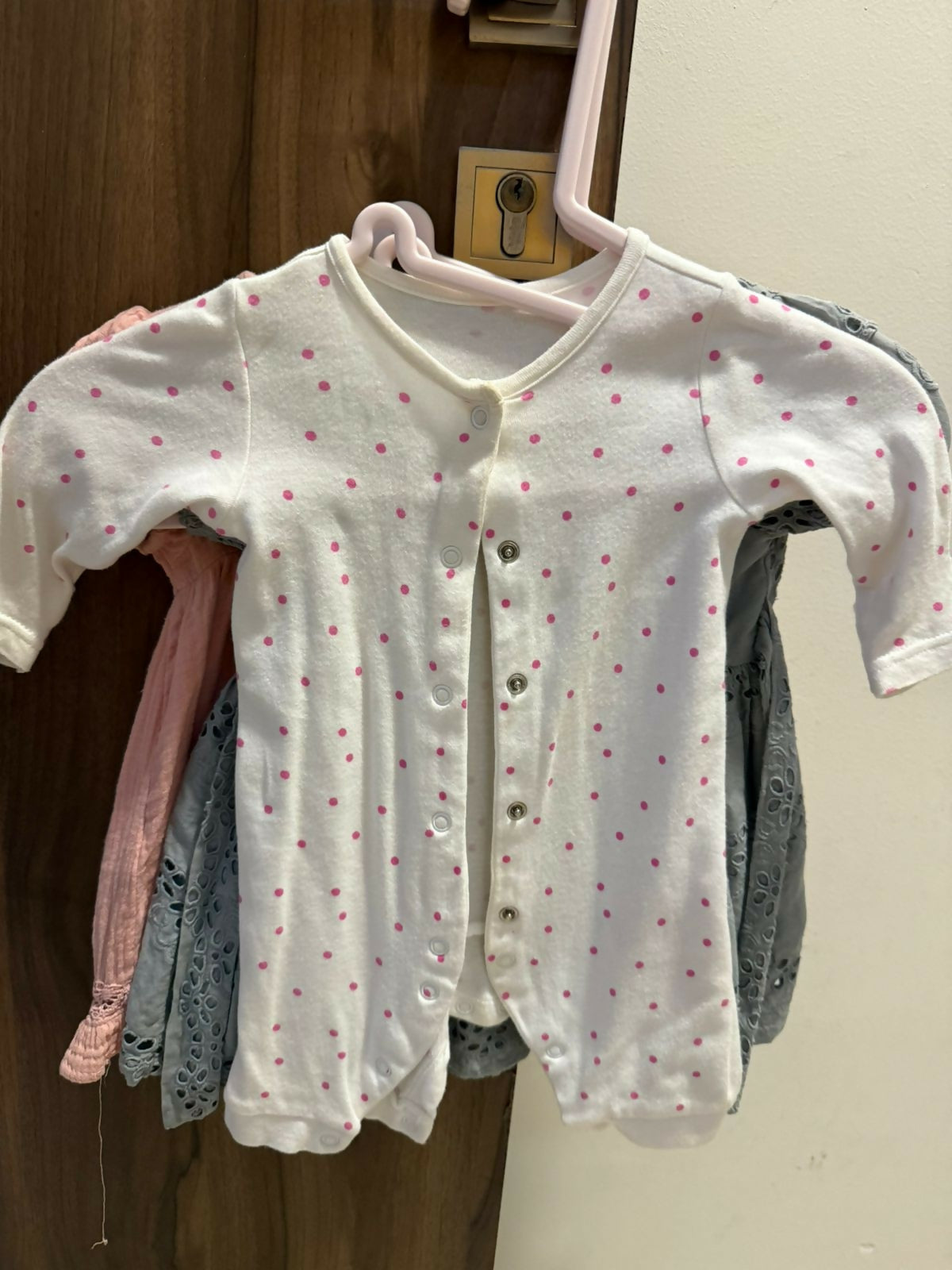 MOTHERCARE cotton rompers for baby girls—soft, stylish, and easy for everyday wear.