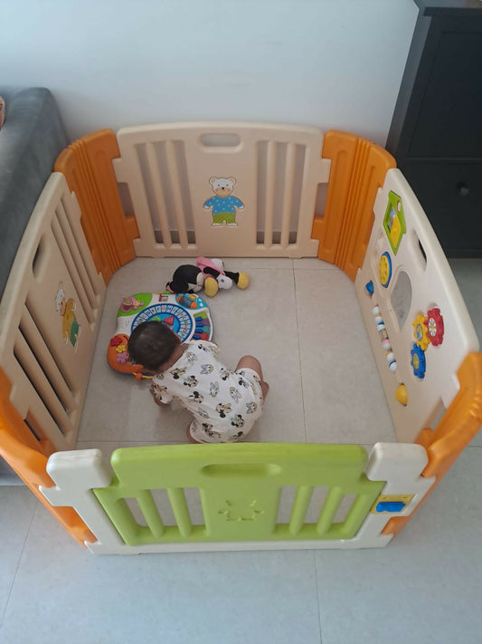 BABY CENTER INDIA Playpen with Door Lock – Safe, Spacious & Fun Ball Pool for Kids