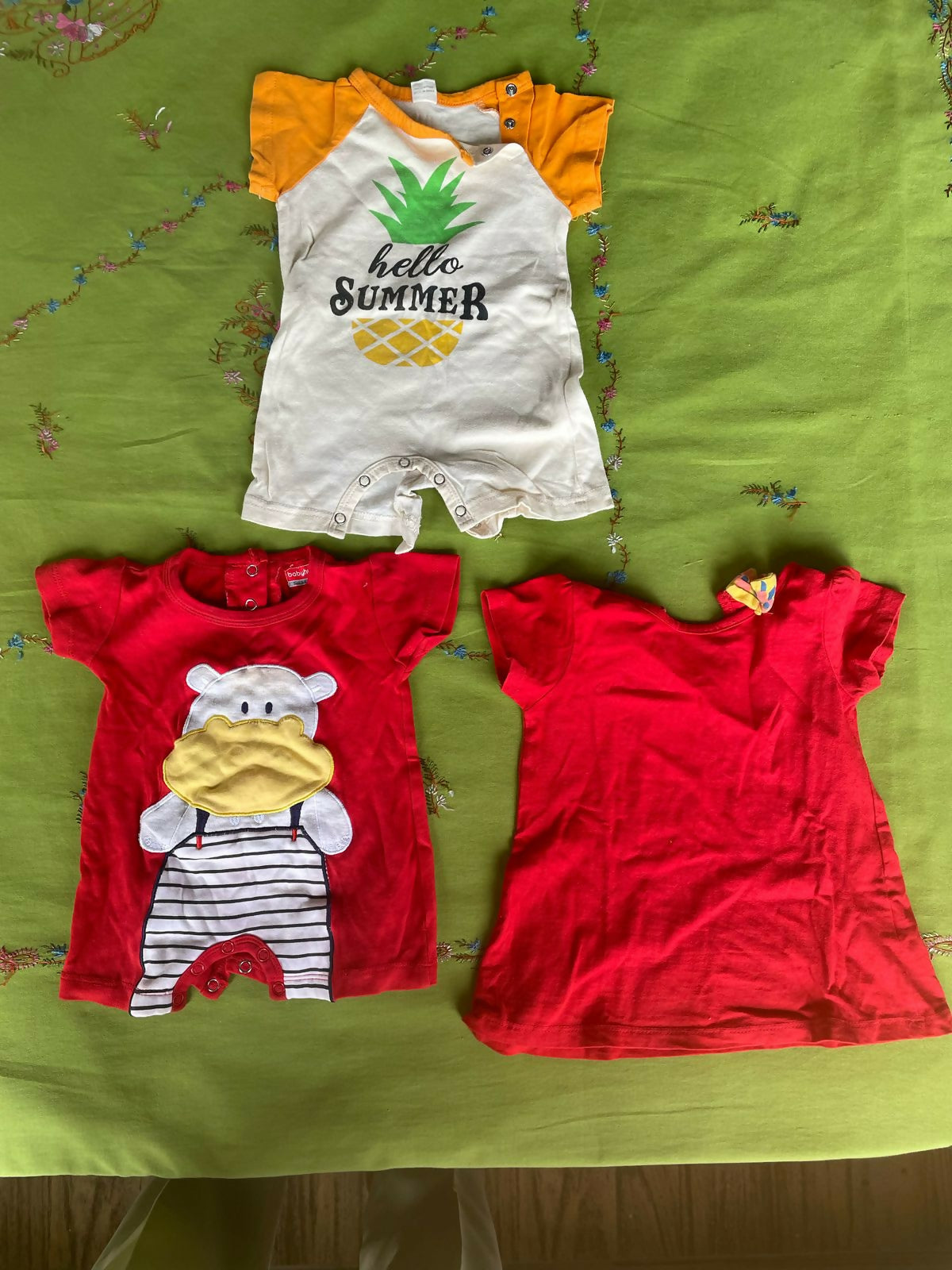 Babyhug - Frock, Half sleeves Romper sets (Set of 3)