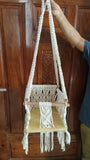 Handcrafted macrame baby swing – safe, stylish, and comfortable for little ones.