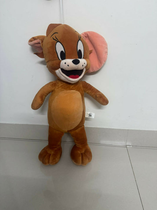 Jerry plush toy, standing Jerry soft toy, Tom and Jerry merchandise, cartoon plush for kids, soft stuffed toy, collectible plush doll