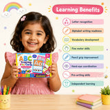 ABC Tracing Peg Cards for kids featuring engaging alphabet tracing activities designed to encourage letter recognition, pre-writing practice, fine motor control, hand-eye coordination and early learning.