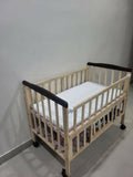 Buy FURNIFEST Wooden Baby Cot Crib – sturdy pinewood cradle with mattress, storage & mosquito net for 0–3 yrs.