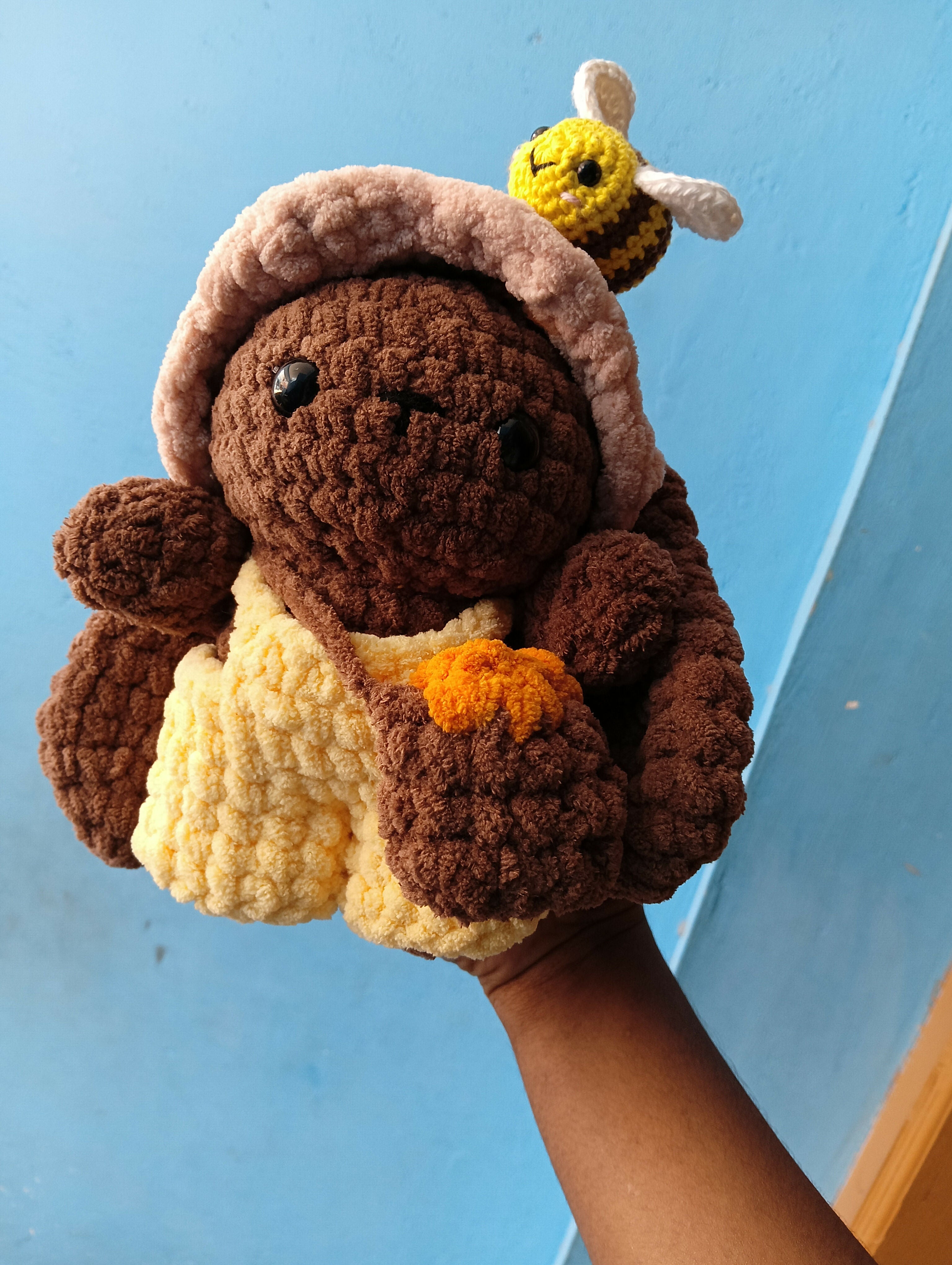Honey Bunny with bee crochet Plushie