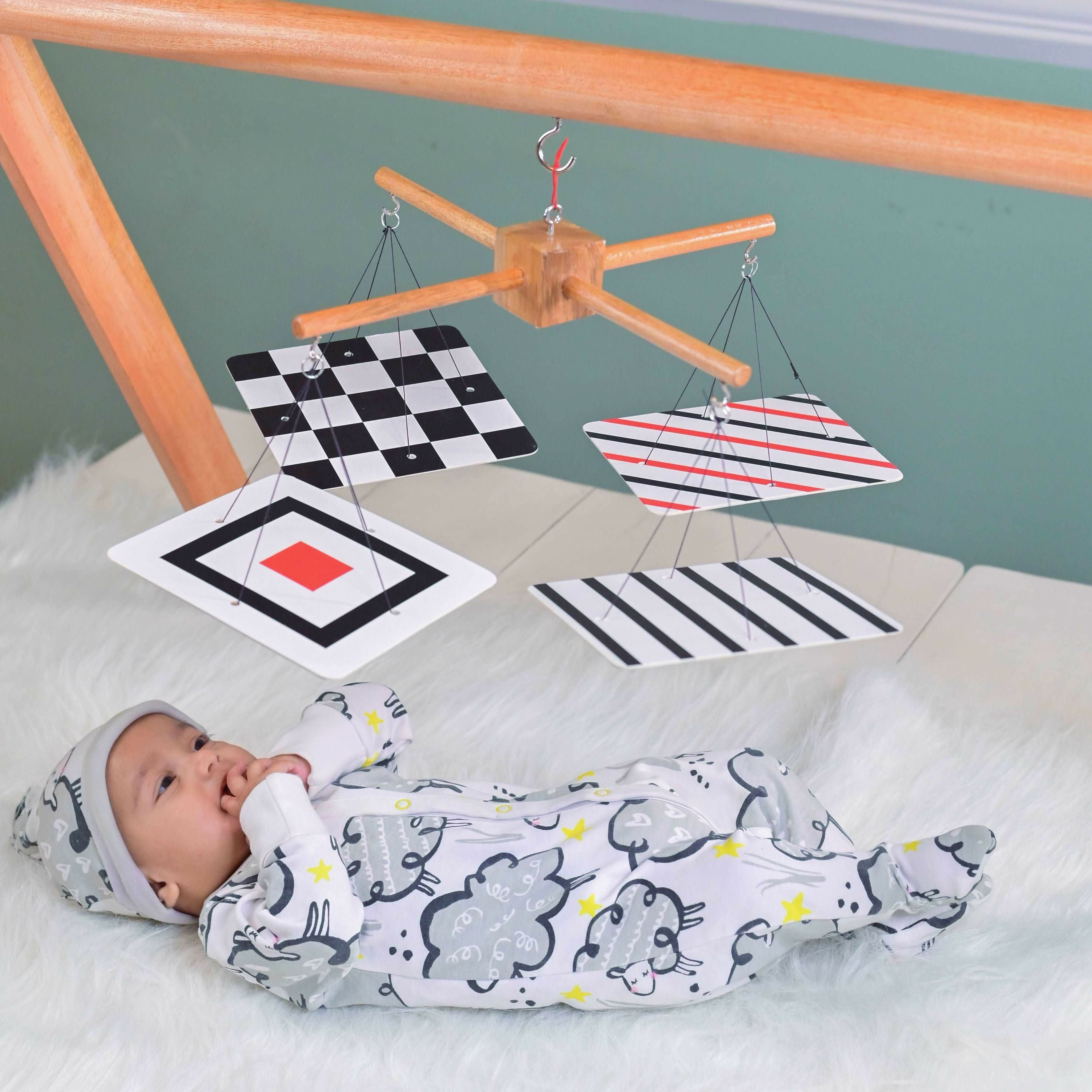Shop now for the B4BRAIN Activity Gym +3 Mobiles with Hanger for Newborn Baby, offering engaging sensory play and developmental growth in a comfortable, easy-to-clean design!