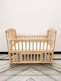 StarAndDaisy Wooden Baby Cot Crib Rocking Wheels Storage B103