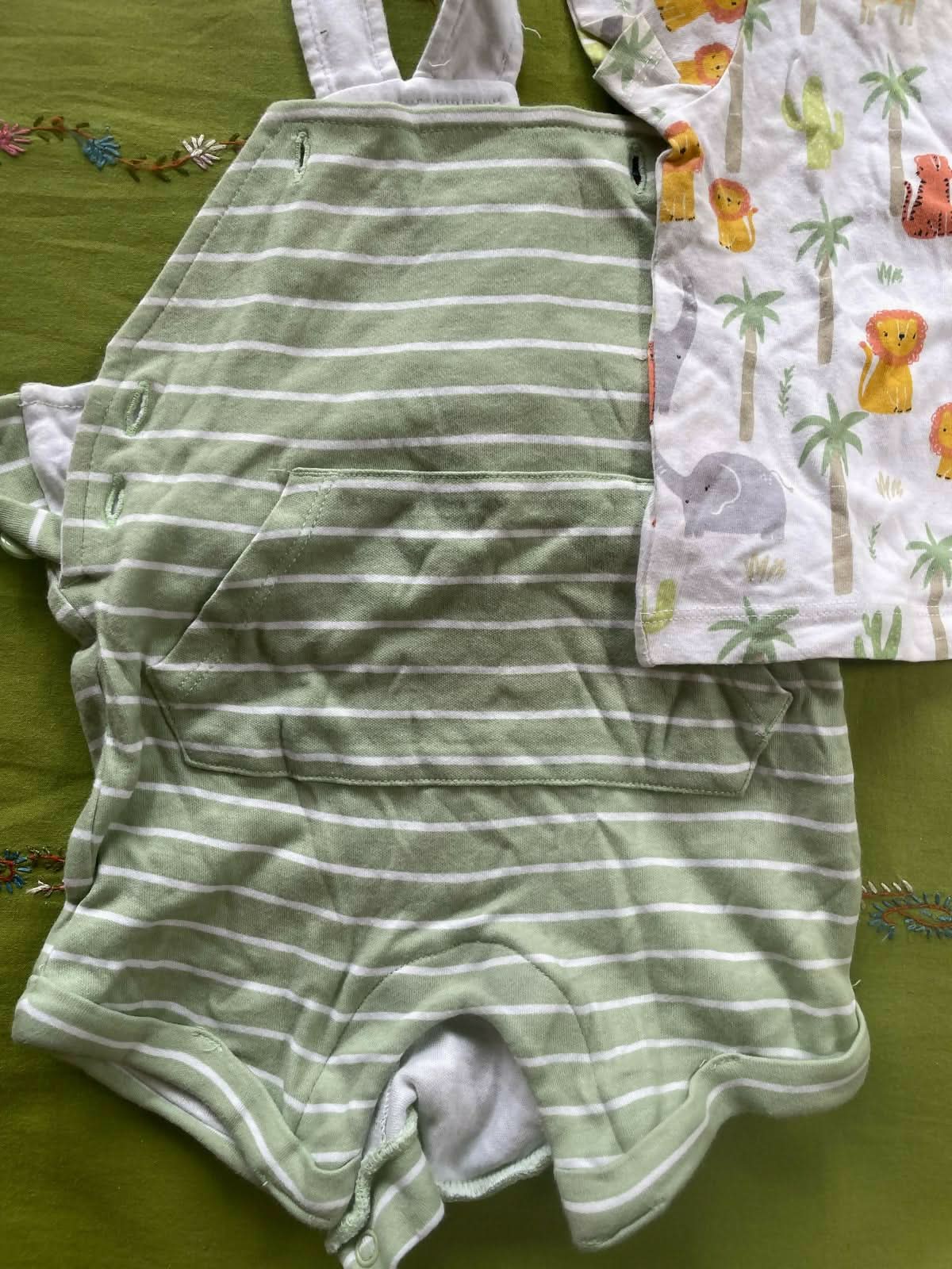 MINI KLUB Onesie Dress With T-shirt - White/light green