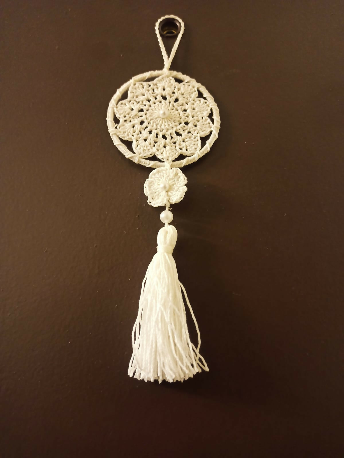 crochet dreamcatcher, handmade wall decor, boho dreamcatcher, nursery wall hanging, crochet home decoration