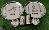 Buy Personalised Stainless Steel Plate, Glass, Bowl, Spoon, and Fork Set – Durable and Customizable Dining Set for Children