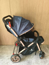 Stroller with a black canopy