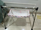 A TO Z HUB Portable Folding Ghodiyu – Traditional Baby Cradle with Cotton Cloth (Black)