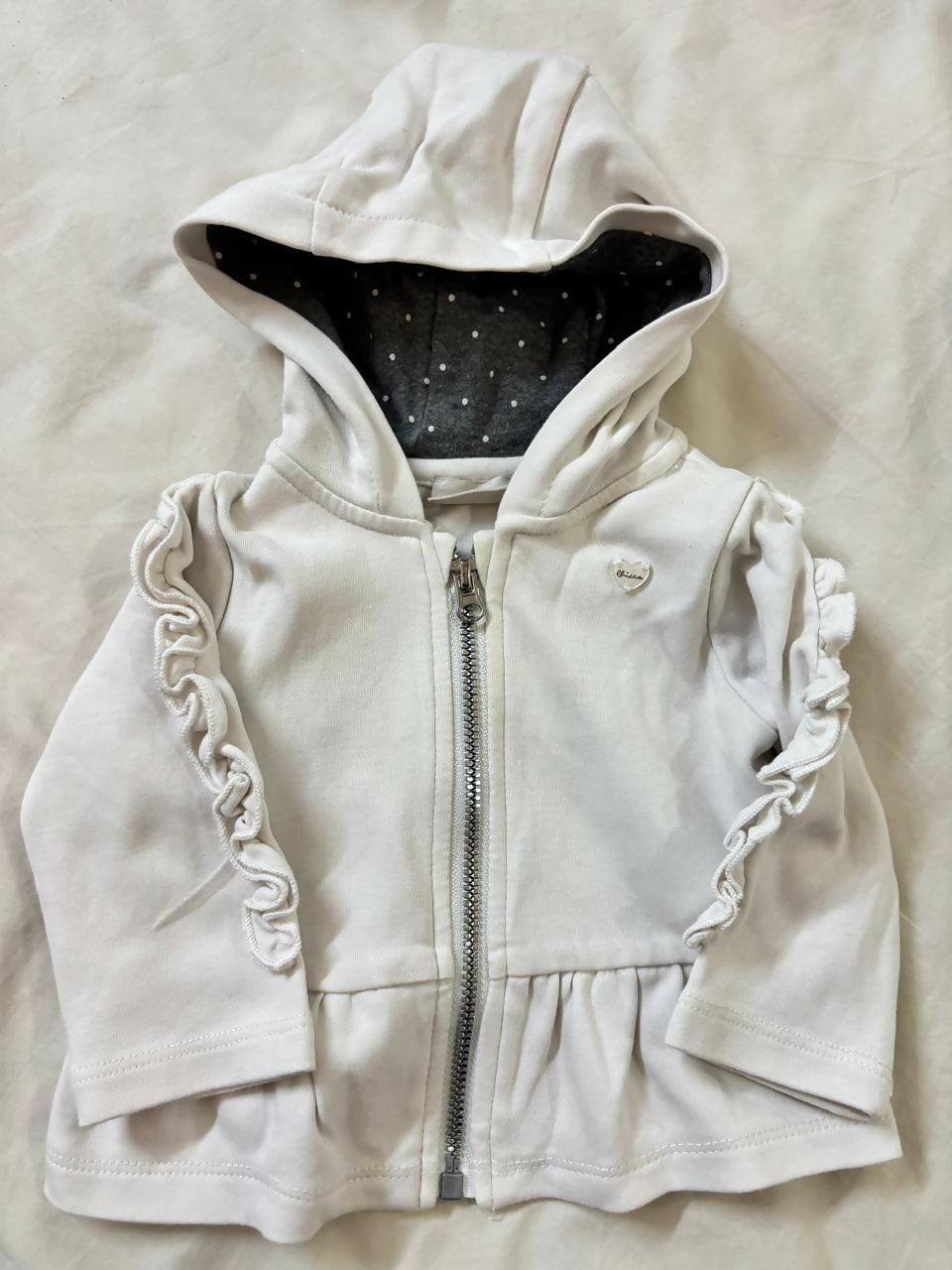 CHICCO Off White Embellished Jacket with Ruffles – Stylish & Comfortable Occasion Wear for Babies
