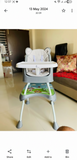 Children's high chair with bear design