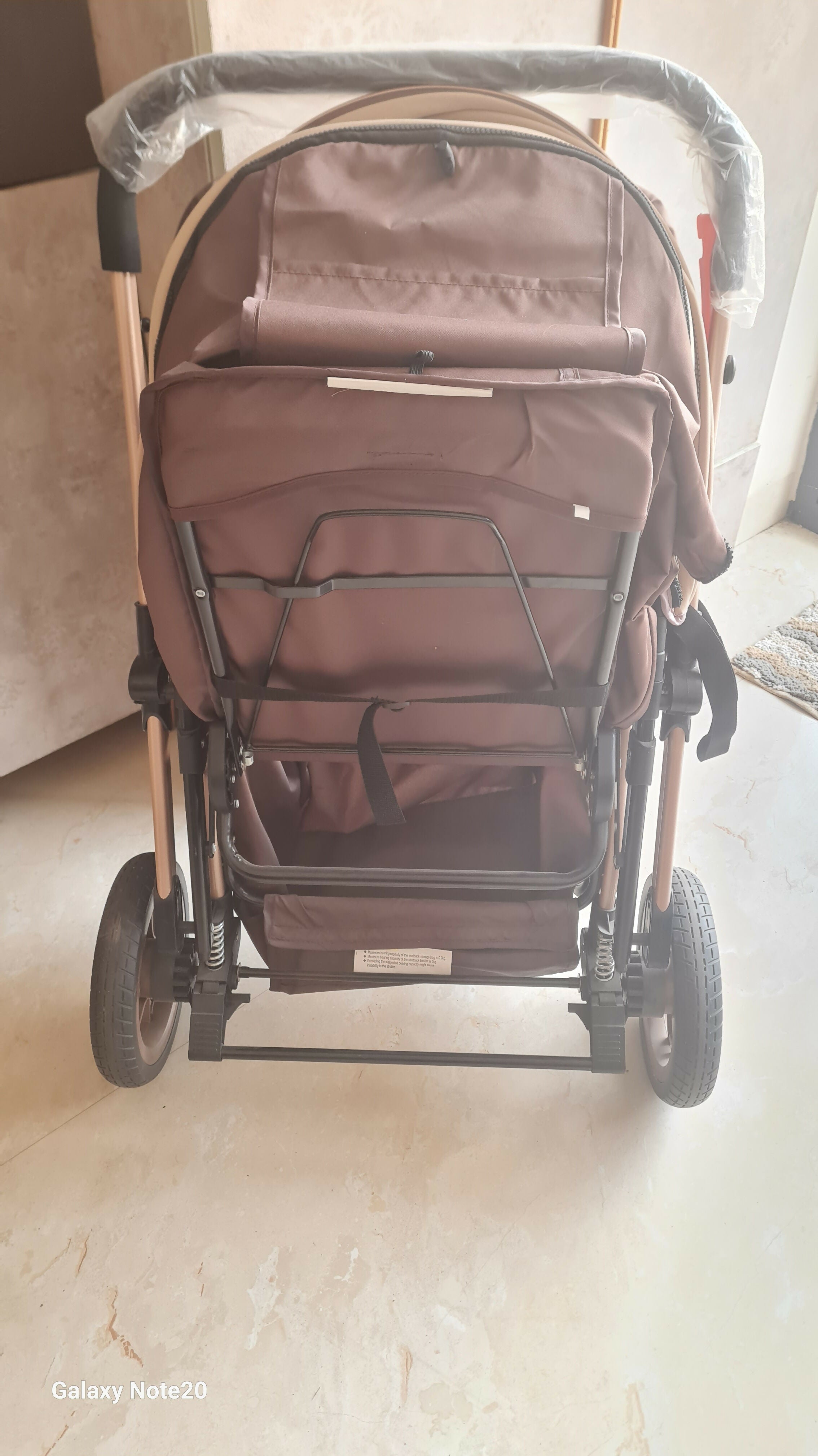 HUNY HUNY 3- in-1 Reversible Stroller/Pram Khakhee Rubber Wheels