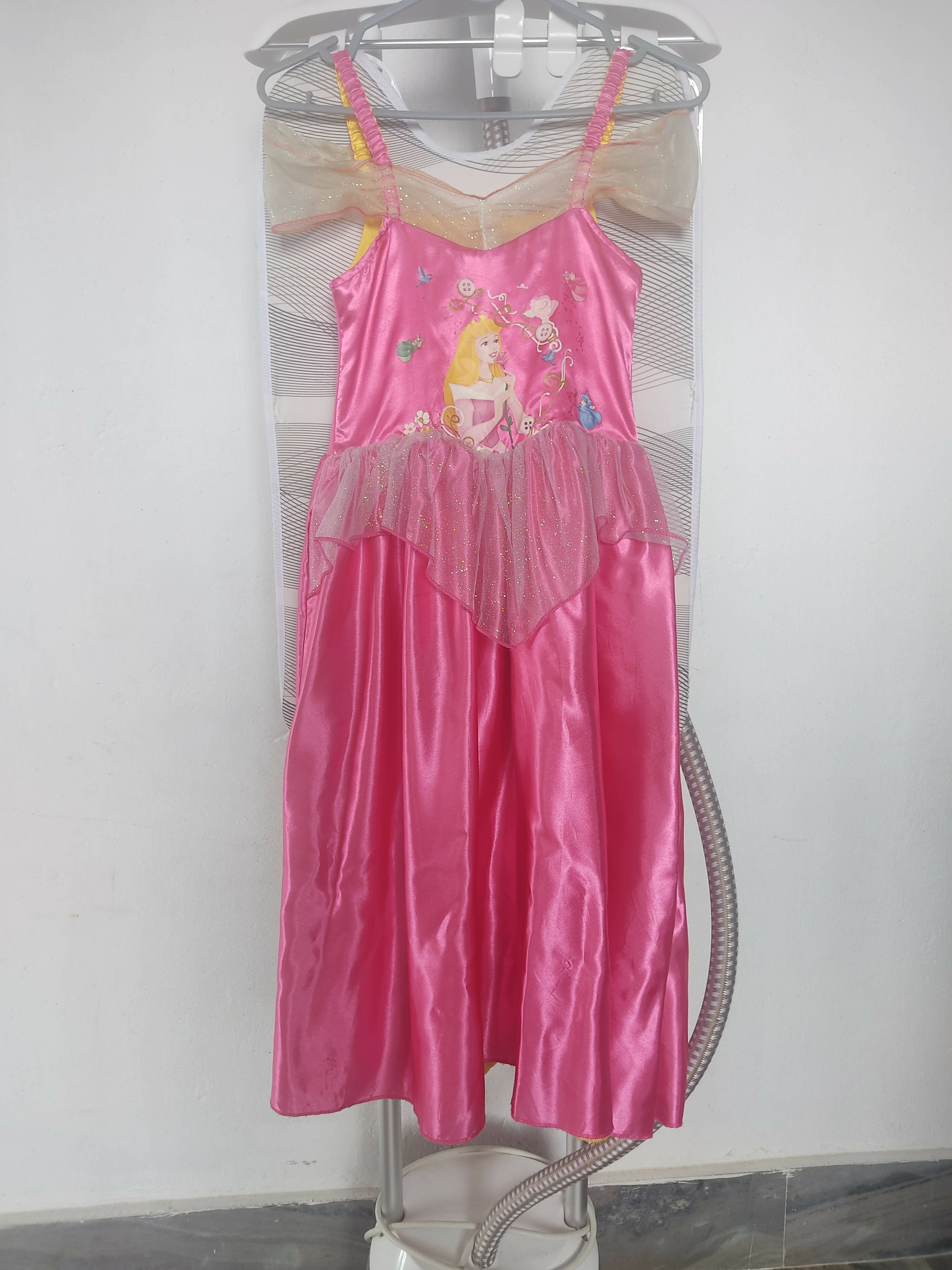 Barbie Dress/Frock 2 in 1 Pink and Yellow - PyaraBaby