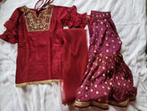 Handwork kurta with sharara and dupatta Set for baby girls - PyaraBaby