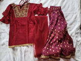 Handwork kurta with sharara and dupatta Set for baby girls - PyaraBaby