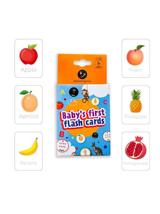 ILEARNNGROW Fruits Flash Cards for kids learning, learning, fun, facts, preschool, elementary, classroom, puzzles, flashcards, kindergarten, craft - PyaraBaby