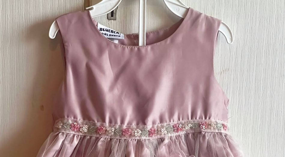 Beautiful Onion Pink Kids Frock - 2year - PyaraBaby