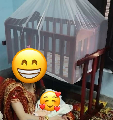 MEE MEE Wooden Baby Cradle, Dimensions - H58×L90×W20 cm - PyaraBaby