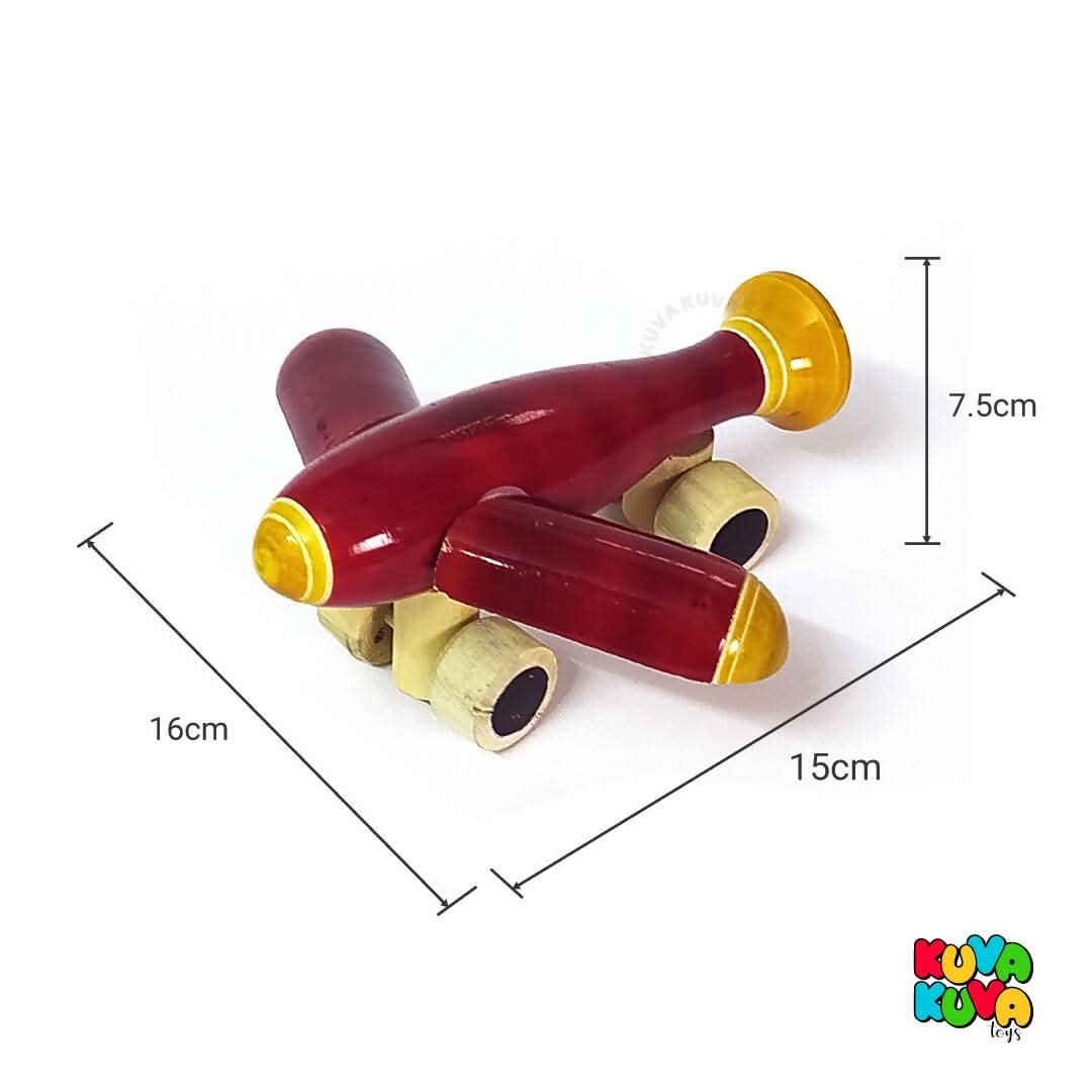 Wooden Train Engine and Aeroplane Push/Pull Toy Combo for 12+ Months Kids, Preschool Toys - Multicolor - PyaraBaby