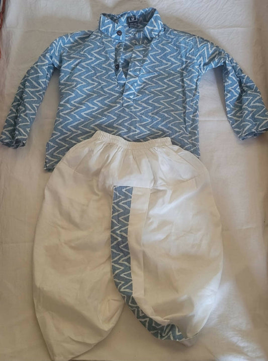 Dress your little prince in style with the DUPER DAPPER Kurta Dhoti Set - perfect for festive occasions and special celebrations!