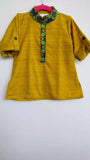 Linen Kurta With Embroidery Neckline - New - PyaraBaby